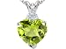 1.76 cts Genuine 8mm Heart Shaped Peridot Pendant - 14kt White or Yellow Gold
