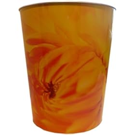 Yellow Petal Floral Waste Paper Bin in Metal