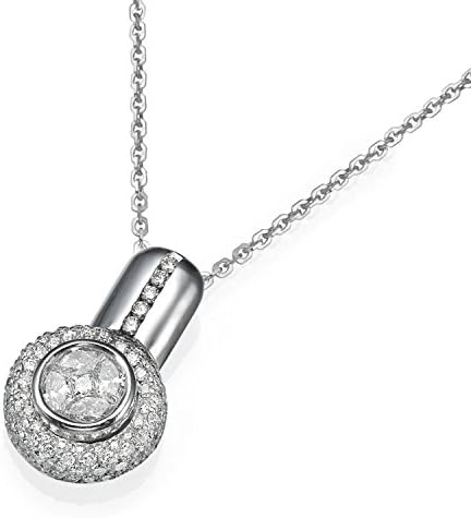 Natural Diamond Pendant Necklace 18K White Gold Anniversary Jewelry for Women 1.38 TCW (G-H, VS)