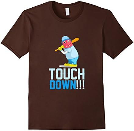 Men's Touch Down Cute Funny Little Monster Baseball Lovers T-shirt 3XL Brown