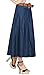 Babyhclub New Slim Denim Skirt Loose Pleated Cowboy Maxi Skirts With Belt