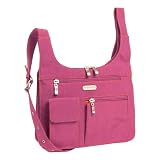 Baggallini CTY289FSPT Baggallini City Bagg Crinkle Fuschia/Pewter Ladies Crossbody Bag