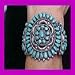 Signed MID-CENTURY INDIAN TURQUOISE PAWN CLUSTER VINTAGE BRACELET