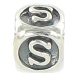 Quiges Beads Sterling Silver Alphabet letter S