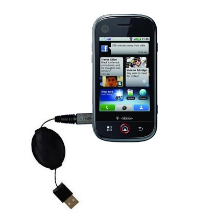Retractable USB Cable for the Motorola DEXT MB200 with Power Hot Sync and Charge capabilities - uses Gomadic TipExchange Technology
