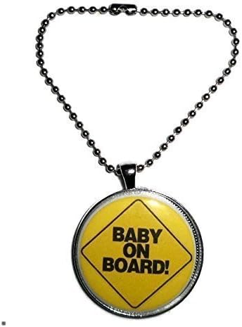 Baby On Board Reminder Rear View Mirror Car Charm Hanging Ornament