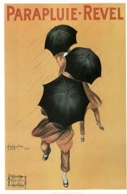 Professionally Framed Leonetto Cappiello Parapluie Revel 1922 Art Print Poster - 24x36 with RichAndFramous Black Wood Frame