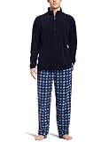 Intimo Men s Sleepwear Micro Fleece Two Piece Pajamas Set, Navy, Small