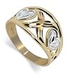 10 KT Two Tone Gold Heart 10K Ring