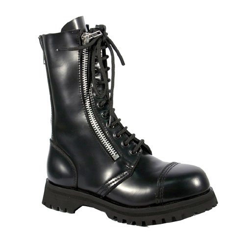 *MACHINIST-I, 12 Eyelets 3 Steel Zipper S/T Calf BT from Pleaser