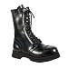 MACHINIST-I Black Leather Goth/Punk 12i Lace-Up Boots w/3 Zippers-sizes 4-12 Image