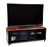 TV Stand with Sliding Glass Doors in Two Tone Finish