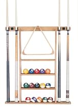 Minnesota Fats Cue and Ball Wall Rack (Oak Finish)
