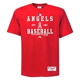 MLB Men's Los Angeles Angels Of Anaheim AC Classic Print Basic Crew Neck Tee