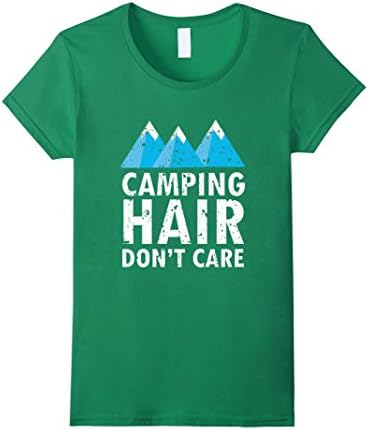 Women's Camping Hair Don't Care Shirt Camping Shirts XL Kelly Green