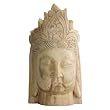 Unique Hand Carved Natural Wood Buddha Head