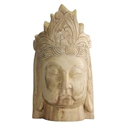 Unique Hand Carved Natural Wood Buddha Head