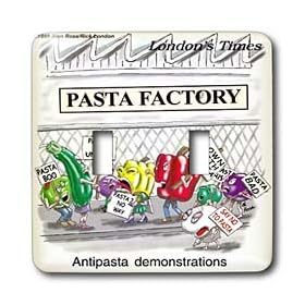 Londons Times Funny Food Coffee other Digestibles - Pasta Demonstrations - Light Switch Covers - double toggle switch