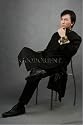 Black Men's Long Gown with Brocade Collar