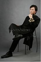 Black Men's Long Gown with Brocade Collar