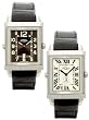Rotary Gents Stainless Steel Reversible Quartz Watch with Black Leather Strap