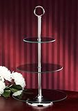 3 TIER GLASS AND SILVER PLATED SERVER