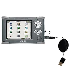 Retractable USB Cable for the Archos PMA 400 with Power Hot Sync and Charge capabilities -... by Gomadic