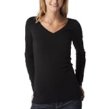 Mossimo Supply Co. Juniors Long Sleeve V-Neck Tee - Black M