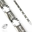 316L Stainless Steel CZ Stone Inlayed Gem Paved Bracelet - Length 8.66" (220mm) - Width 14mm