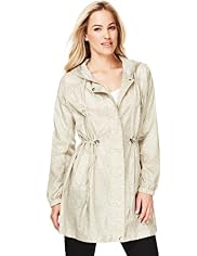 Shower Resistant Hooded Floral Parka