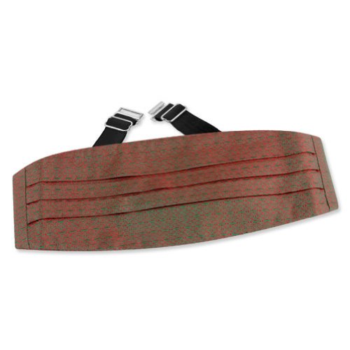 Men's Seasonal Shimmer Silk Cummerbund by Principessa Regale in Red