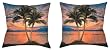 Palm Trees in the Sunset Indoor/Outdoor Weather Resistant Fabric Pillows (Set of two 20 inch)