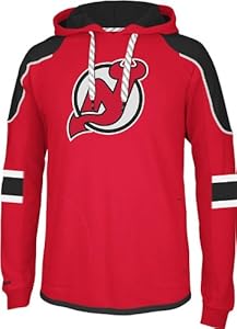 NHL New Jersey Devils Men's Edge Team Hooded Jersey, Red, Medium