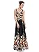 Ever Pretty Women's Sexy Double V-Neck Floral Printed Chiffon Maxi Dress 09636
