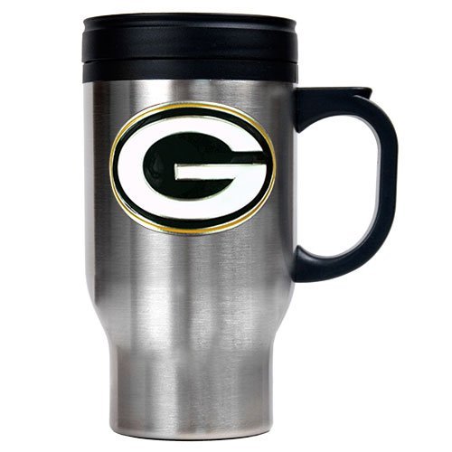 Green Bay Packers 16oz Stainless Steel Travel Mug  (Primary Logo)