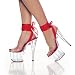 6 3/4 Inch Very Sexy High Heel Shoes With Ribbon Ankle Wrap Mid Platform Shoe Red