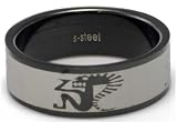 Blackline Tribal Man Design Stainless Steel Ring by BodyPUNKS (RBS-025)