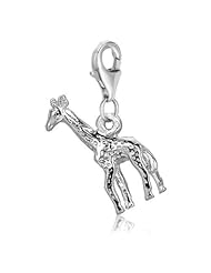 Sterling Silver clip-on giraffe charm