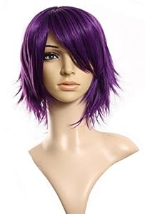 Cool2day 40cm layered filp out heat-resist Theater Cosplay wig- Purple