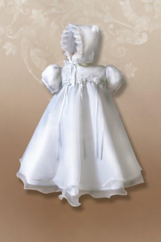 Full Length Christening Dress with Wavy Edge Hemline