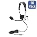 Egghead EGG-IAG-1007TRSS-10-PK-SO Mobile-Ready Multimedia Headset with Volume Control, Black/Silver (Pack of 10)