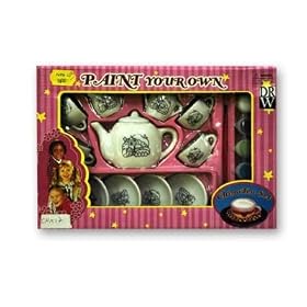 Childs Paint Your Own China Tea Set - Childrens Arts & Crafts Toy Kit