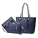 Handbags for Women Shoulder Bags Tote Satchel Hobo 3pcs Purse Set Navy -1