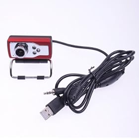 USB 2.0 1280 x 960 Red Smart Webcam Built-in Microphone Supports Vista