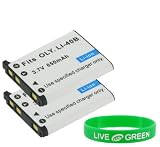 Young Micro (2-Pack) LI-40B LI-42B 650mAh Li-Ion Battery Compatible with Olympus Stylus 740 Digital Camera Silver