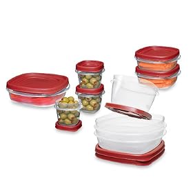 Rubbermaid FG7K3900CHILI Easy Find Lid 18-Piece Food-Storage Container Set with Lids