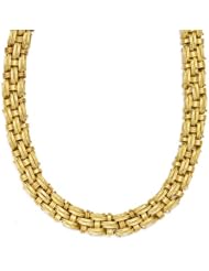 18K Gold Yellow Weave 13.5mm Necklace 18 Inch