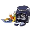 Picknickrucksack Rucksack Picknicktasche Tasche Freizeitrucksack gef�llt f�r 2 Personen blau