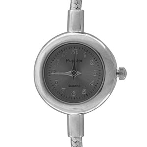 Pugster Dark Gray Arabic Numeral European Bead Watch