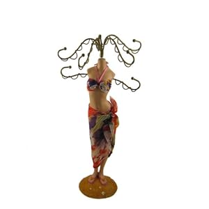Beach Dress Jewelry Stand Tropical Print Sarong 11 Inches